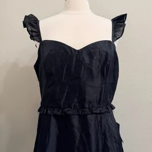 Lulus‎ Effervescent Aesthetic Black Tiered Ruffled Midi Dress XL Event Party thumbnail 5