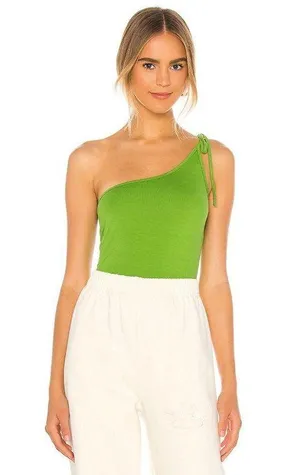 Revolve Kenny One Shoulder Top - Lime Green thumbnail 1