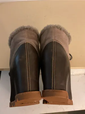UGG women brown suede leather platform wedge Alasdair boots US 6.5 thumbnail 10