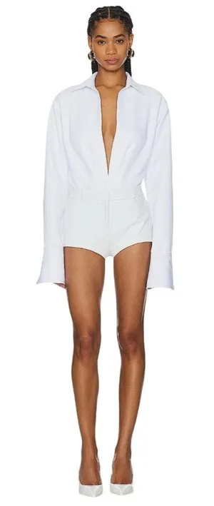 Lamarque Annaise Lamb Leather Shorts in White XSmall New Womens Hot thumbnail 1