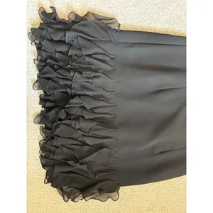 Vintage 90s Maggy L London Cocktail Dress 6 Black Ruffle Hem LBD‎ Party Prom thumbnail 5