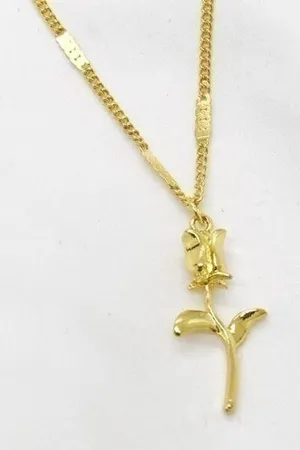 Gold Rose Necklace thumbnail 1