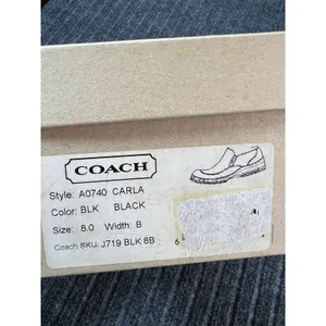 COACH Carla Loafers Women 8 Black Italian Leather Lug Sole Slip On Chunky Shoes thumbnail 8