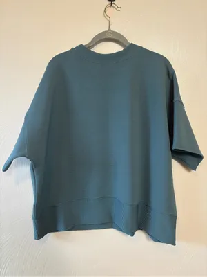 Zenana Women's Set Shorts Shirt Causal Ribbed Pockets Elastic Green Size Large thumbnail 4