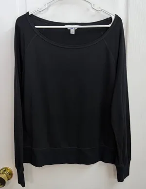 Joy Lab black boat neck long‎ sleeve lounge wear pajama top shirt stretch large thumbnail 1