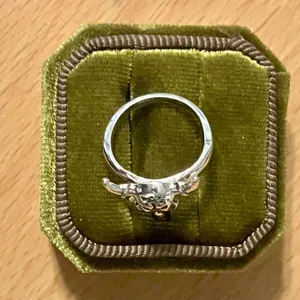 Bull Skull Ring Silver Longhorn Titanium Steel Silver Ring Size 6 thumbnail 3