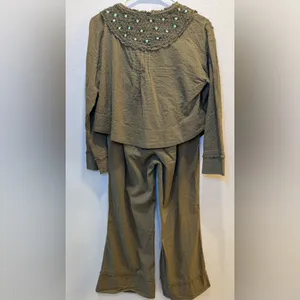 Intimately Free‎ People NWOT Sweet As Roses Lounge Set Olive green Size XS thumbnail 5