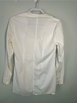 White House | Black Market White Long Button Down Shirt thumbnail 3