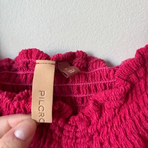 Anthropologie Pilcro Ruched Puff Sleeve Top Sz M thumbnail 4