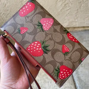 Coach Wild Strawberry Print Tech Wallet thumbnail 2
