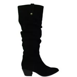 NEW INC International Concept Leather Slouchy Boot Black SZ-8 thumbnail 2