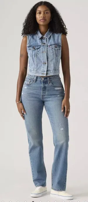 New Levi's 27x30 Premium 501 Curve Women's Jeans Medium Wash thumbnail 1