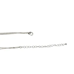 Cubic Zirconia Double Layered Dainty Silver Chain Necklace thumbnail 8
