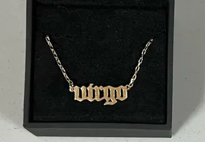 Gold ‘Virgo’ Astrology Zodiac Sign Charm Necklace Choker Jewelry ✨ thumbnail 1