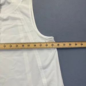 Athleta White High Neck Sleeveless Activewear Tank Top Size M Solid Relaxed thumbnail 3