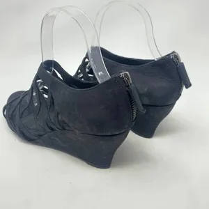 Eileen Fisher Caged Lattice Wedge Sandals‎ Black thumbnail 8