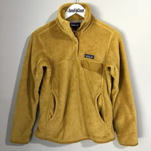 Patagonia Women's Small Re-Tool Snap-T Polartec Pullover Mustard Yellow Gold thumbnail 2