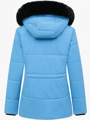 Women's Denim Blue Winter Overcoat with Fleece Lining Denim Blue thumbnail 5