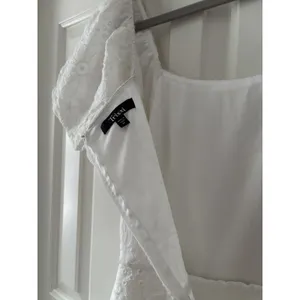 Trixxi White Puff Sleeve Eyelet Dress M thumbnail 9