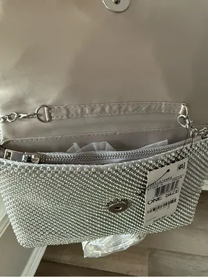 INC International Concepts Silver Crystal Mesh Mini Crossbody thumbnail 5