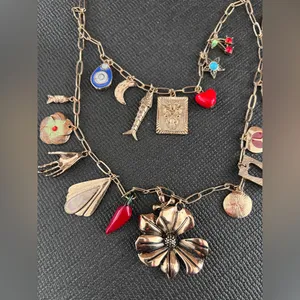 Free People Maxamillion Charm Necklace Gold Charm Necklace thumbnail 5