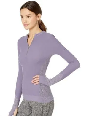 FP‎ Movement Free People Free Throw Quarter Zip Long Sleeve Lavender Purple M/L thumbnail 1