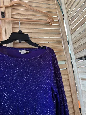 Notations Deep Purple Wave-Look Long Sleeve Top Medium thumbnail 2