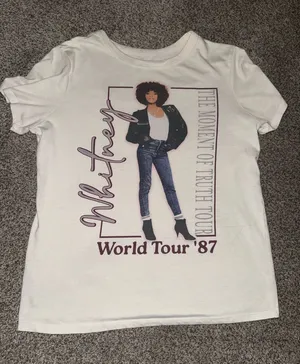 Whitney Houston The Moment Of Truth Tour T-Shirt Size XS White thumbnail 1