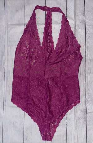 Intimately Free People Lace Halter Teddy Bodysuit thumbnail 1