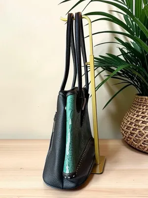 Trinity Ranch Embossed Turquoise Western Satchel Handbag Studded Purse thumbnail 4