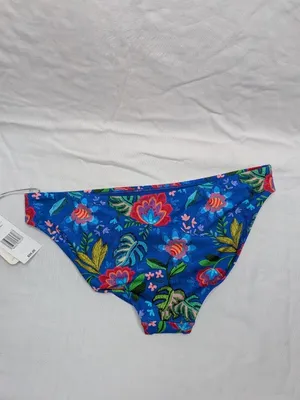 Johnny Was Roumba Hiptser Blue Floral Tropical Bikini Bottoms L thumbnail 2