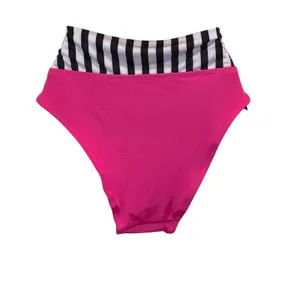 Bella Rose Colorblock Bikini Bottom Small‎ NWT Pink Stripe Retro Y2K Swimwear thumbnail 4