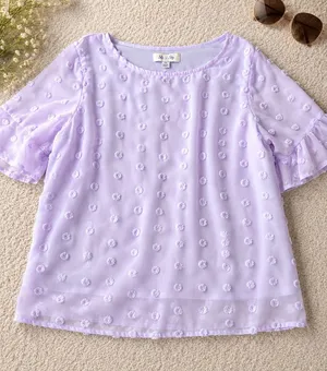She + Sky Lavender Textured Blouse thumbnail 1