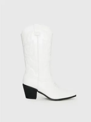 $85 Therapy Clayton Cowboy Boots White 9 thumbnail 6