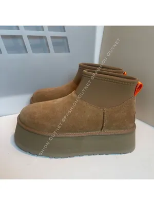 UGG Women’s Classic Mini Dipper Shearling Fur Platform boots Chestnut Sz 7 thumbnail 5