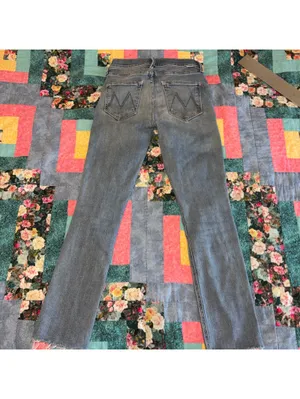 Mother $258 Woman’s 26 The Mid Rise Dazzler Ankle Fray Jeans Size 26 thumbnail 10