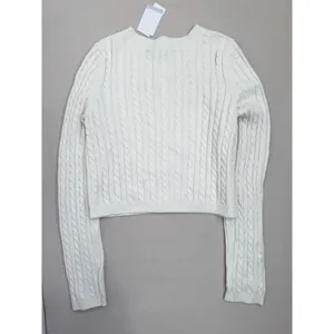 BP Cardigan Sweater Womens Size XS Ivory Cropped Cable Knit Button-Front thumbnail 4