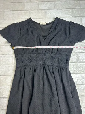 Altar'd State Black Lace-Trim Midi Dress Size Medium thumbnail 6