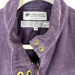 Vintage‎ Columbia Faux Suede Zip Up Snap Collar Zip Pocket Vest Sz Large thumbnail 2