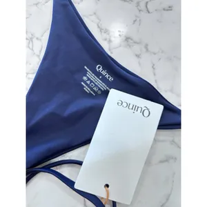 NWT Quince Deep Navy Italian Adjustable Side-Tie Bikini Bottom Size Small thumbnail 5