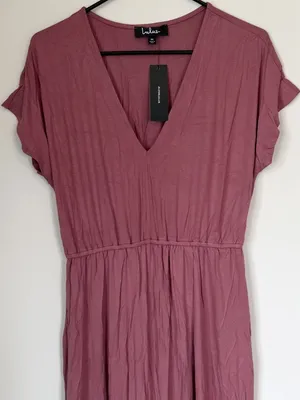NWT Lulus Easy for Me Rusty Rose Short Sleeve Stretch Jersey Maxi Dress - Medium thumbnail 5