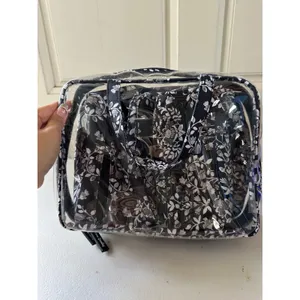 Vera Bradley Quilted Paisley Noir 4-Piece Travel Cosmetic Toiletry Organizer thumbnail 3