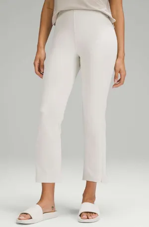 Lululemon Ribbed Softstreme Zip-Leg High-Rise Cropped Pants 25" Bone Cream 4 thumbnail 1