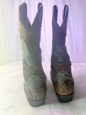 Teal Western Ankle Boots for Women thumbnail 6