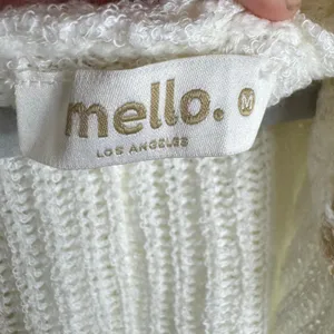Mello‎ Cream Tan Flower Full Zip Hooded Oversized Super Stretchy Cardigan Size M thumbnail 7