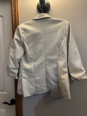bagatelle Cream Vegan Leather Blazer Jacket thumbnail 12
