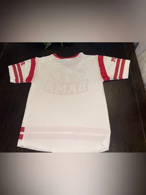 PINK Victoria's Secret White & Red BAMA Football Jersey Top thumbnail 2