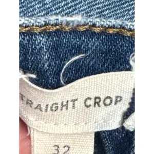 Madewell Straight Crop Jeans Medium Wash Distressed High Rise Size 32 thumbnail 4