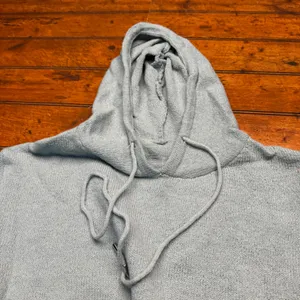 Womens Light Blue‎ Knit Hoodie Soft Long Sleeve Pullover Sweater Size M thumbnail 3
