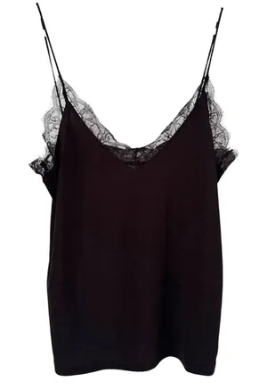 H&M Black Lace Trim Cami Tank Top Size Small Y2K Forest Fairy Whimsygoth thumbnail 1